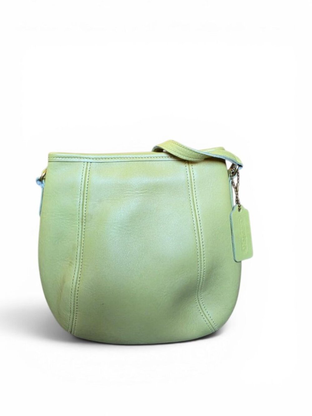 Vintage Coach 9990 Lime Pistachio Leather Small Framed Crossbody USA Rare - Picture 3 of 16
